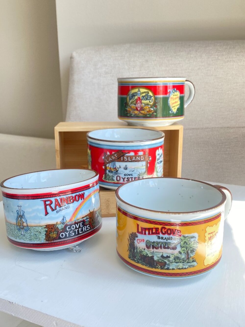 New 1980 Vintage Tabasco Soup Mug Warhol Japan Fine China Retro Kitchen Coastal